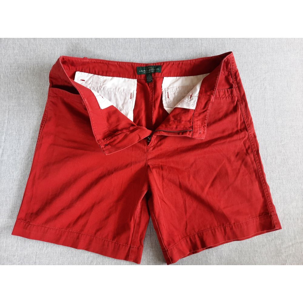 Lauren Jeans Co. By Ralph Lauren Women's 14 Crest Cotton Red Chino Short